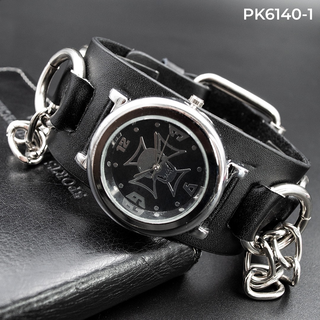 Miniatura 3 de PK6140-1 RELOJ AROS YCADENA CUERO UNISEX